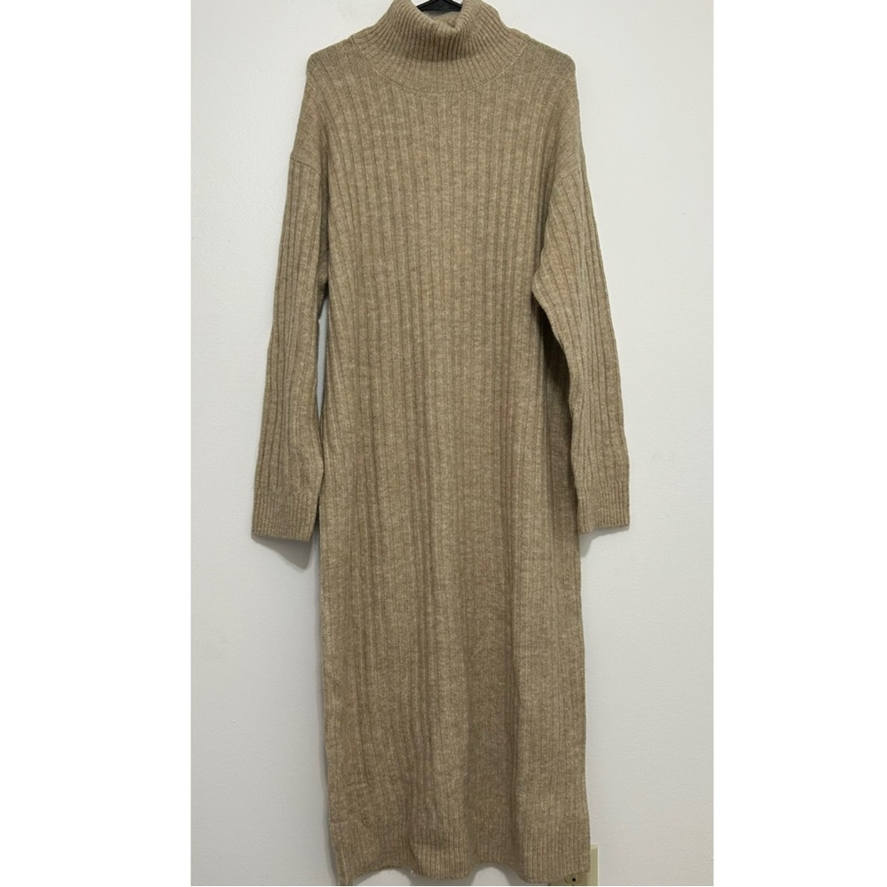 NWT Mango Wool Blend Turtleneck Long Sleeve Sweater Dress XXL
